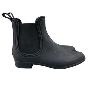 Jeffrey Campbell Women's Size 8 Black Low Block Heel Slip On Ankle Rain Boots